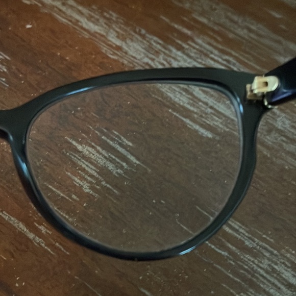 Prada VPR 01U 1AB-101 black gloss cat eye eyeglasses with black logo hard case - Picture 8 of 16